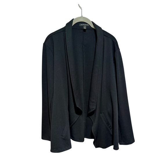 Banana Republic Womens Black Open Front Blazer Jacket Career Size L - Picture 1 of 10